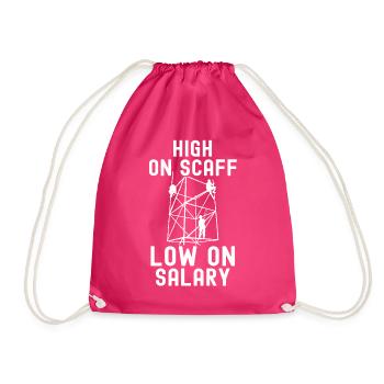 Scaffolding builders - Drawstring Bag - fuchsia - Front