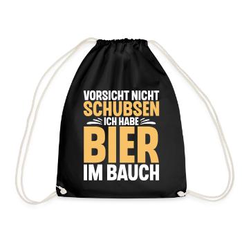 Bier Spruch Lustig Saufen - Turnbeutel - Schwarz - Vorne