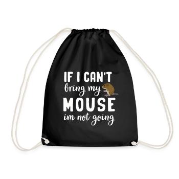 Souris Tshirt Souris Hommes Enfants Femmes - Sac de sport léger - noir - Devant