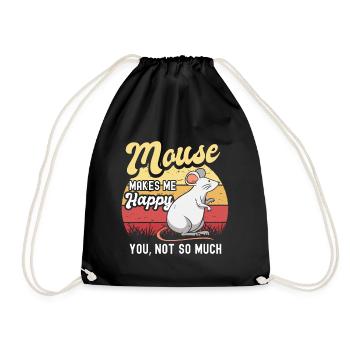 Souris Souris Cadeau Rat Rongeur Souris Souris Lousemaus - Sac de sport léger - noir - Devant