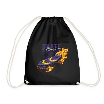 Skater Skateboard Gift Halfpipe Sk8 Ollie - Drawstring Bag - black - Front