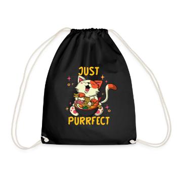 Just Purrfect Ramen chat domestique chaton chaton - Sac de sport léger - noir - Devant