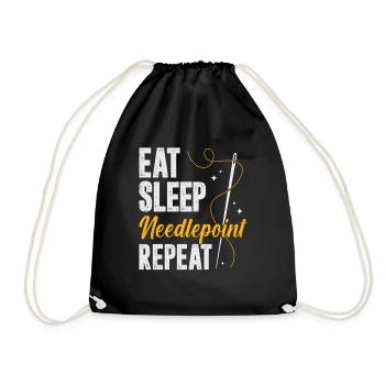 Needlepoint Broderie Broderie Stickerin Cadeau - Sac de sport léger - noir - Devant