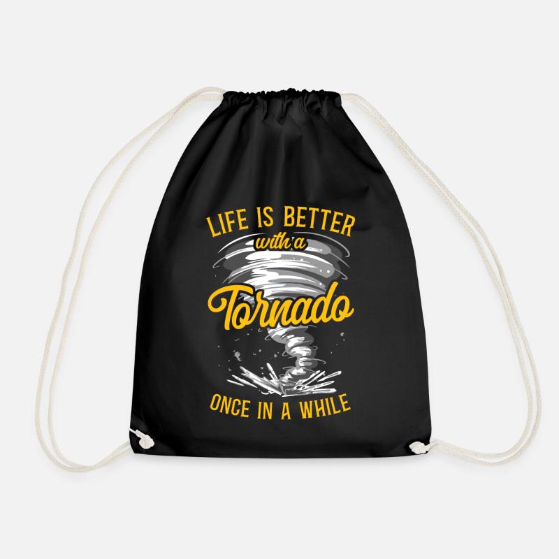 Storm Chaser Hurricane Meteorology - Drawstring Bag - black