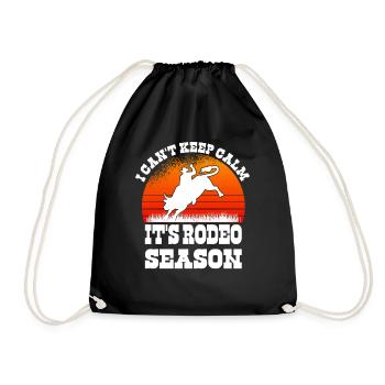 Rodeo Western Cowboy Wilder Westen Retro Pferd - Turnbeutel - Schwarz - Vorne