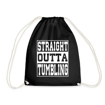 Tumbling saying funny - Drawstring Bag - black - Front