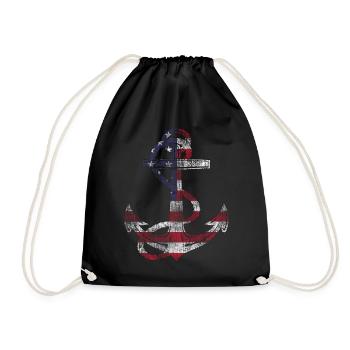 Immer noch Seemann Seeschiff Schiff Flagge Amerika - Turnbeutel - Schwarz - Vorne