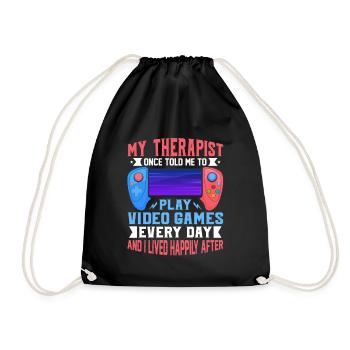 Mon thérapeute m’a dit une fois de jouer à des jeux vidéo - Sac de sport léger - noir - Devant