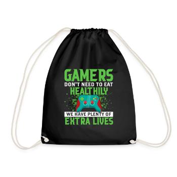 Les joueurs n’ont pas besoin de manger sainement Nous avons des vies - Sac de sport léger - noir - Devant