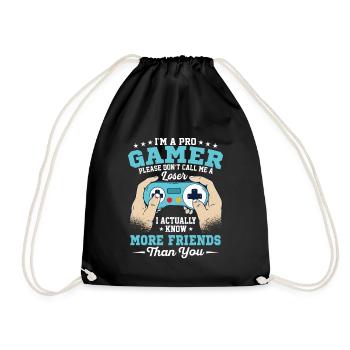 Je suis un joueur professionnel, je connais en fait plus d’amis que - Sac de sport léger - noir - Devant