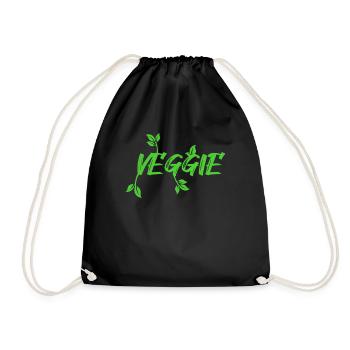Vegan Veggie - Drawstring Bag - black - Front
