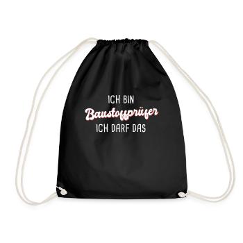 Baustoffprüfer - Turnbeutel - Schwarz - Vorne