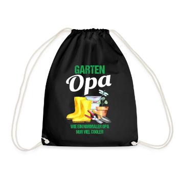Garten Opa Lustiger Spruch Geschenk Herren - Turnbeutel - Schwarz - Vorne
