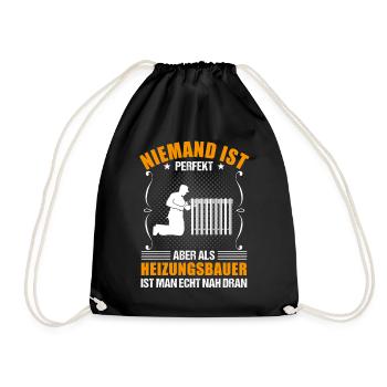 Heizungsbauer Lustiger Spruch Handwerker Geschenk - Turnbeutel - Schwarz - Vorne