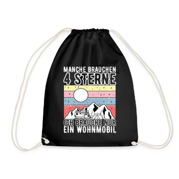 Camping Wohnmobil - Turnbeutel - Schwarz - Vorne