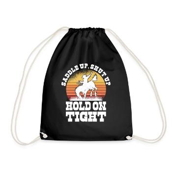 Rodéo Western Cowboy Wild West Retro Horse - Sac de sport léger - noir - Devant