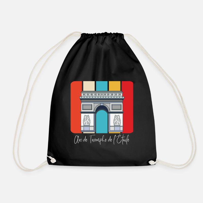 Paris Arc de Triumphe France Arc de Triomphe - Drawstring Bag - black
