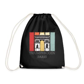 Paris Triumphal Arch Retro French - Drawstring Bag - black - Front