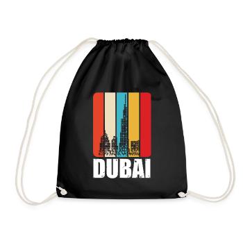 Dubai Emirate Burj Khalifa Retro VAE - Turnbeutel - Schwarz - Vorne
