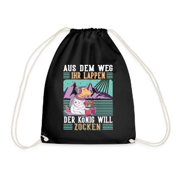 Aus Dem Weg Ihr Lappen der König Will Zocken Gamer - Turnbeutel - Schwarz - Vorne