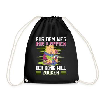 Aus Dem Weg Ihr Lappen der König Will Zocken Gamer - Turnbeutel - Schwarz - Vorne