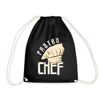 Pastry Chef Skull Baking Pastry Baked Goods - Drawstring Bag - black - Front