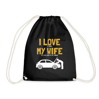 I love my Wife Mechanic Vendeur de voitures - Sac de sport léger - noir - Devant
