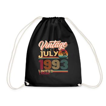 Vintage July 1993 29th birthday Men 29 years - Drawstring Bag - black - Front