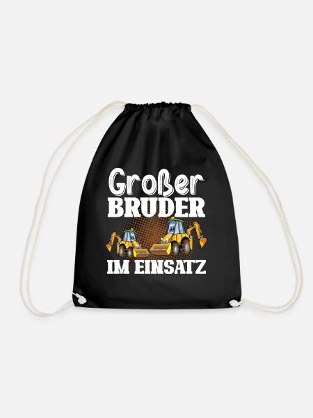 Großer Bruder Im Einsatz Bagger - Turnbeutel - Schwarz