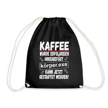 Kaffee Informatiker Geschenk Lustiger Spruch - Turnbeutel - Schwarz - Vorne