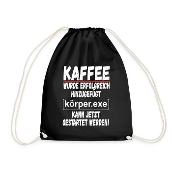 Kaffee Informatiker Geschenk Lustiger Spruch - Turnbeutel - Schwarz - Vorne