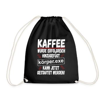 Kaffee Informatiker Geschenk Lustiger Spruch - Turnbeutel - Schwarz - Vorne