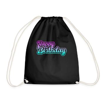 happy birthday - Turnbeutel - Schwarz - Vorne