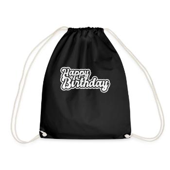 happy birthday - Turnbeutel - Schwarz - Vorne