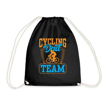 Cycling Papa Team Father Father Day Daddy Sayings - Drawstring Bag - black - Front