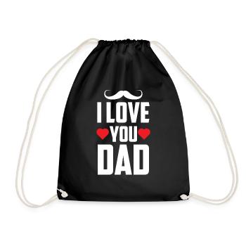 Ich Liebe Dich Papa Papi Sprüche Vater Tag Vater - Turnbeutel - Schwarz - Vorne