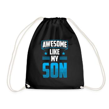Fantastisch Wie Mein Sohn Sprüche Papi Papa Vater - Turnbeutel - Schwarz - Vorne