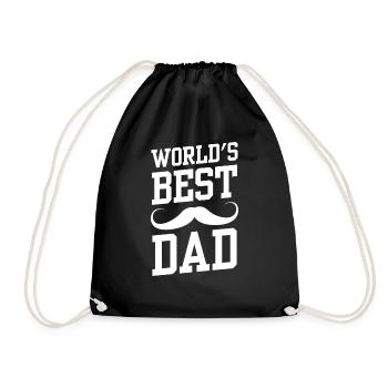 The Best Father in the World Daddy Papa Father Day - Drawstring Bag - black - Front