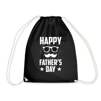 Alles Gute Zum Vatertag Papi Papa Sprüche Vater - Turnbeutel - Schwarz - Vorne