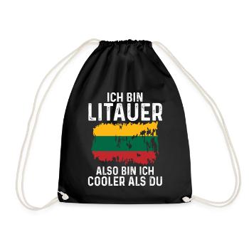 Litauen Litauer Litauisches - Turnbeutel - Schwarz - Vorne