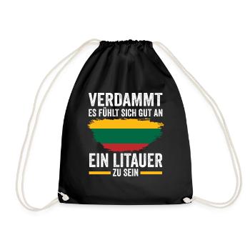 Litauen Litauer Litauisches - Turnbeutel - Schwarz - Vorne