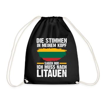 Litauen Litauer Litauisches - Turnbeutel - Schwarz - Vorne