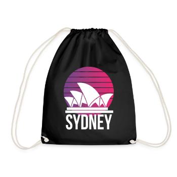 Sydney Australien Wahrzeichen Opernhaus - Turnbeutel - Schwarz - Vorne