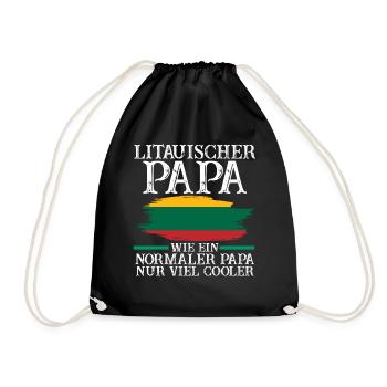 Litauischer Papa Vater Litauer Litauen - Turnbeutel - Schwarz - Vorne