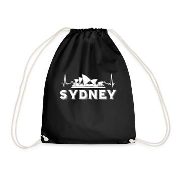 Sydney Heartbeat Opera House Australia - Drawstring Bag - black - Front