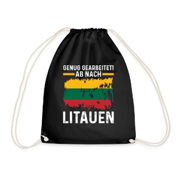 Urlaub Litauer Litauen - Turnbeutel - Schwarz - Vorne