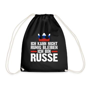 Russland Russen Russisches - Turnbeutel - Schwarz - Vorne