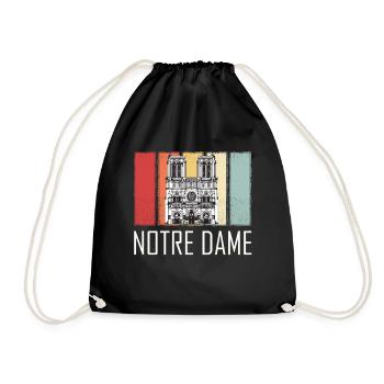 Cathédrale Notre Dame Retro Paris Français - Sac de sport léger - noir - Devant