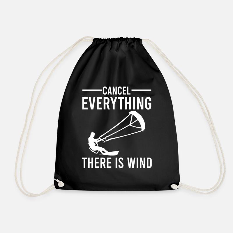 Cancel Everything There Is Wind - Kitesurfing - Turnbeutel - Schwarz