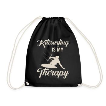 Short Lines are for Amateurs - Kitesurfing - Drawstring Bag - black - Front